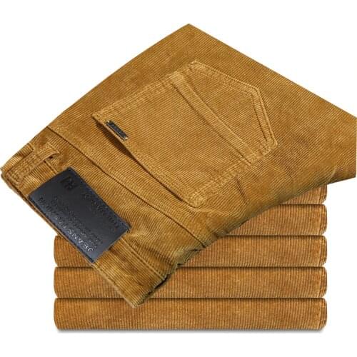 High Quality New Autumn and Winter 2019 Male Business Mens Trousers Straight Corduroy Corduroy Pants Breathable Casual Pants