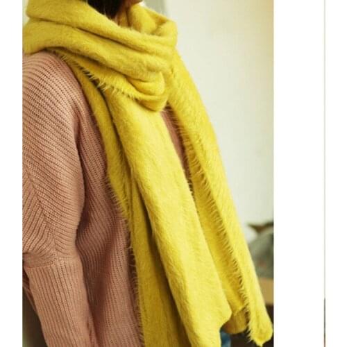 New woman winter scarf fashion female shawls faux cashmere winter wraps solid color winter hijab scarf wholesale