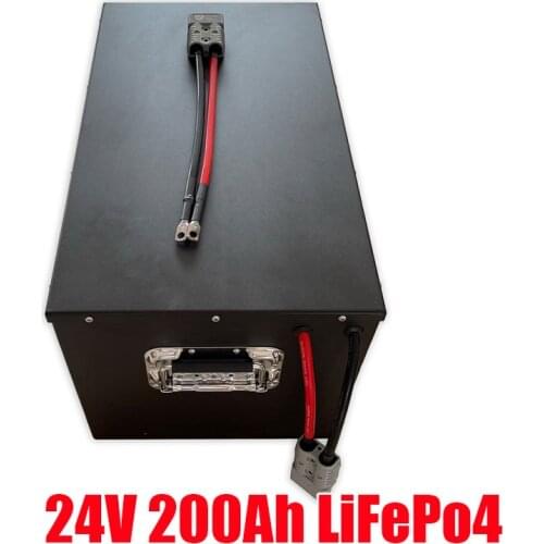 Rechargeable deep cycle 24V 200AH LifePO4 lithium Battery Pack for home solar energy storage + 20A charger