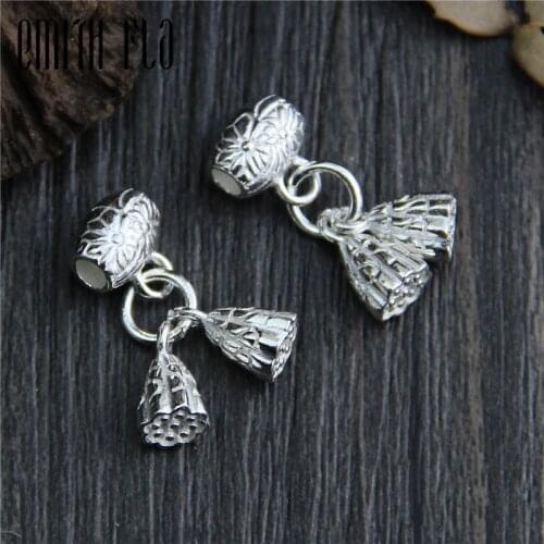 Emith Fla 925 Sterling Silver Lotus Fruit Charm Pendants Fit Bracelet & Necklace Authentic DIY Small Pendant Jewelry Accessories