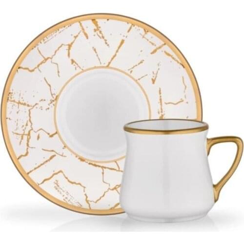 Field Glass Turkish Coffee Set 6 pieces Bayaz Marble