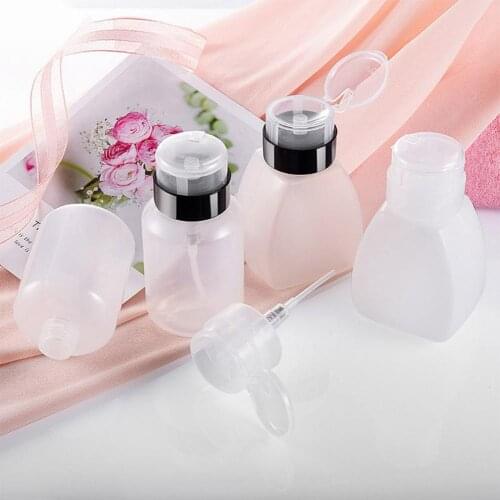 Durable Palm Rejection Press Pumping Bottle Rapid Rebound Nail Polish Remover Bottle Refillable for Women