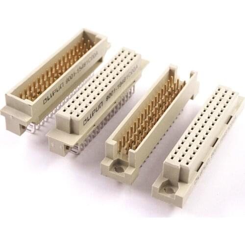 50pcs DIN 41612 Connector 3 Rows 48 Positions Din Female & Male Through Hole 3x16 48 Pin Pitch 2.54mm Straight Angled