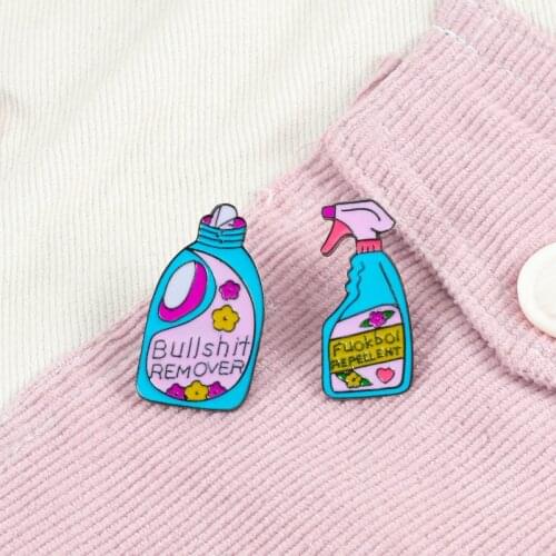 Shshd Creative Blue Insecticide Brooch Bullshit Remover repellent Funny Mosquito Enamel Pins Cleaning Badges Jackets Lapel Pin