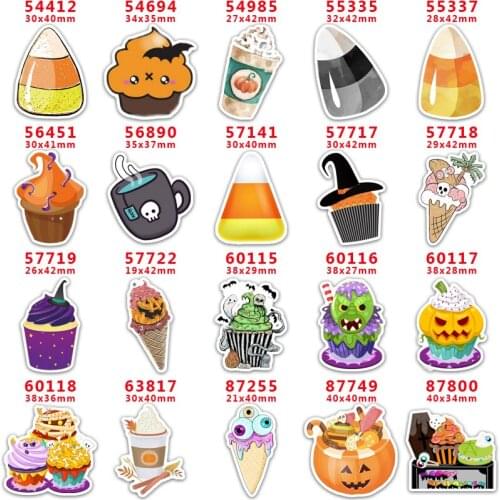 DIY Craft Supplies Sewing Accessories Cartoon Halloween Candy Printed Planar Resins Mold 30 Pieces. PR-54412
