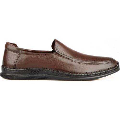 FootCourt Brown Men Leather Shoes for Summer Breathable Handmade Stitching Flats Male Comfortable Casual Shoes Loafers Moccasins