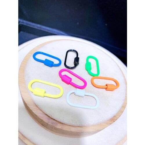 10PCS, Color Enamel Carabiner Screw Clasp, Oval Clasps, Interlocking Oval Clasp, Necklace/Bracelet Jewelry Component