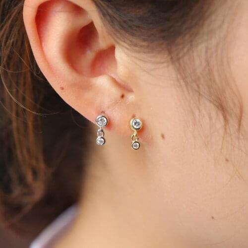 Stud Earrings for Women CZ Crystal Cute Earring Fashion Jewelry OL Brincos NEW Arrival 2018 100% 925 Sterling silver lovely stud