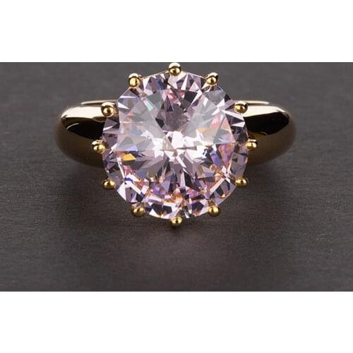 100% 925 silver round cut 12*12MM 12CT yellow pink gemstone woman wedding engagement ring