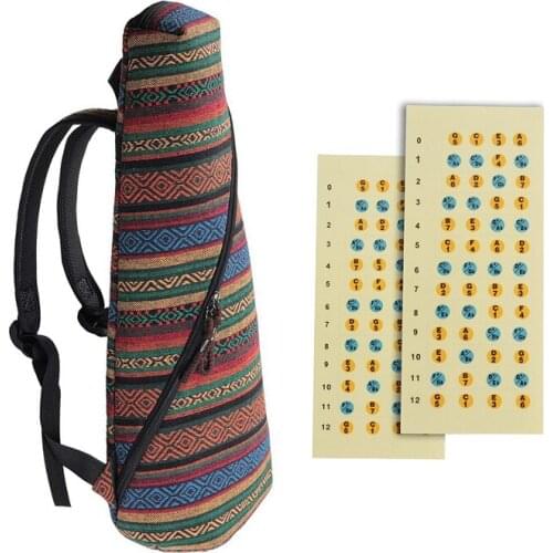1pcs Bohemian Ukulele Case Bag For Tenor Ukulele 26 Inch,10mm Sponge Padded(Tenor) & 2pcs Ukulele Decals Fretboard Note Decals S