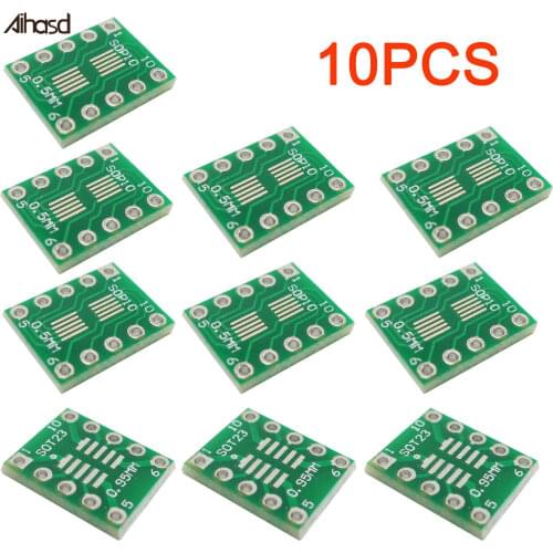10PCS/LOT Adapter Plate sot23 msop10 umax Turn Dip10 0.5mm 0.95mm Pitch