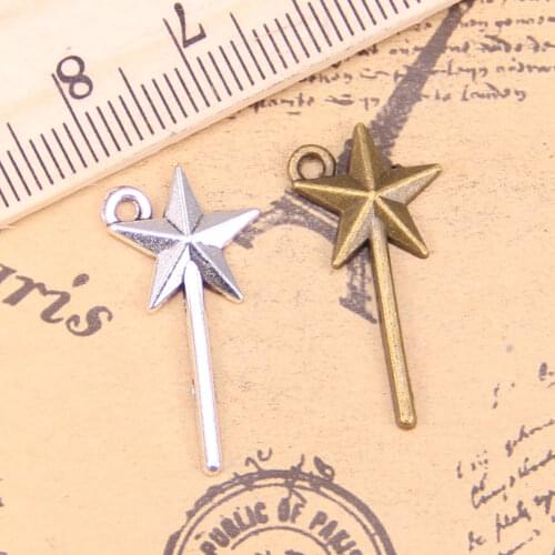 32pcs Charms magic wand 25x13mm Antique Pendants,Vintage Tibetan Silver Jewelry,DIY for bracelet necklace