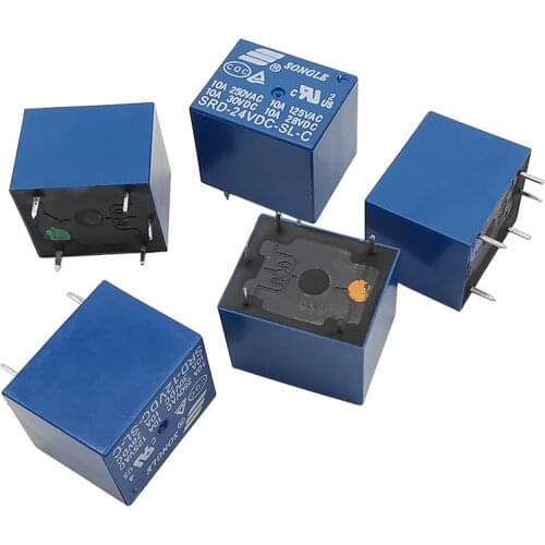 2Pcs/lot Relays 5Pin 3V 5V 9V 12V 24V DC Relay Relais SRD-03VDC-SL-C SRD-05VDC-SL-C SRD-09VDC-SL-C SRD-12VDC-SL-C SRD-24VDC-SL-C
