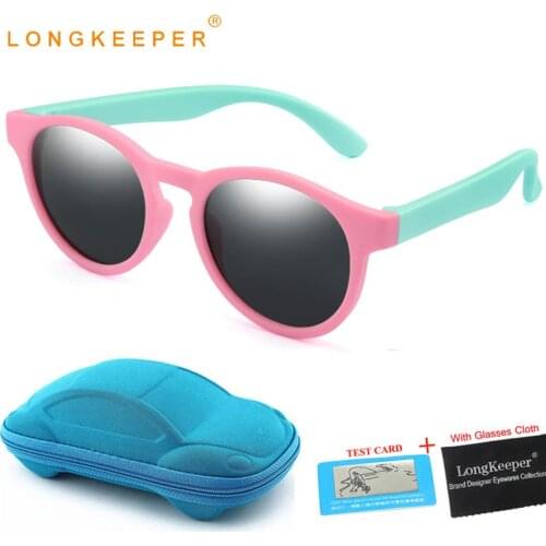 2020 Flexible Kids Sunglasses Polarized Boys Girls Round Sun Glasses Child Mirror Goggles UV400 Baby Silicone Glasses With Case
