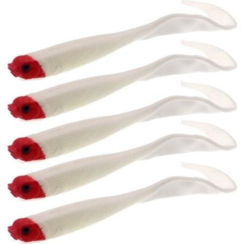 5pcs/lot Long Tail Wobbler Fish soft bait 12cm 6g silicone Fishing Lures 3D Eye Abdominal With Hook slot Soft baits Bass Tackle