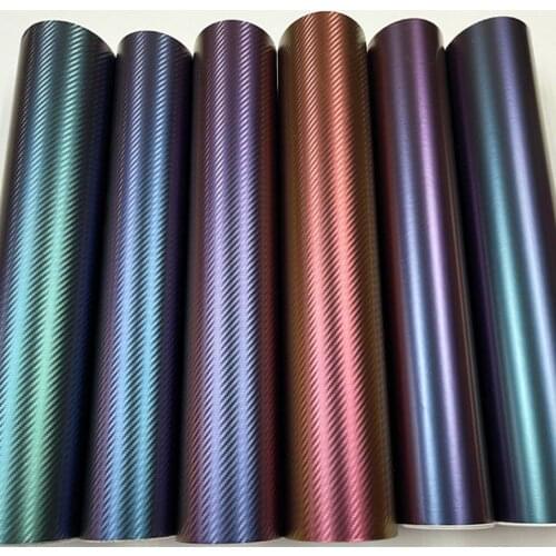 50x200/300cm Chameleon 3D Carbon Fiber Vinyl Car Wrapping Foil Carbon Fiber Car Decoration Sticker DIY Styling Stickers Decals