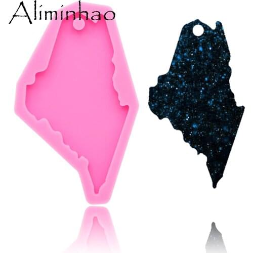 DY0210 Shiny Maine state shape silicone molds DIY epoxy resin molds for jewelry Decorative Craft Keychain Mold wholesale