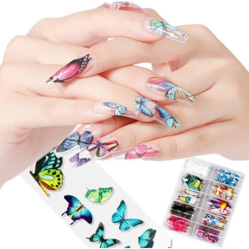 Holographic Laser Flash Butterfly Nail Decals Star Transfer Paper Foil Paper Transfer Paper Charm Design Manicure Accessories