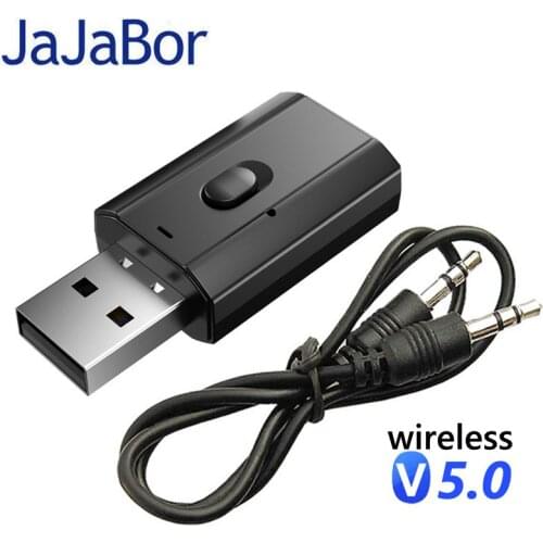 JaJaBor Portable Mini Wireless USB Receiver Adapter Transmitter 3.5mm AUX Audio Music Player Bluetooth 5.0 Car Kit Handsfree