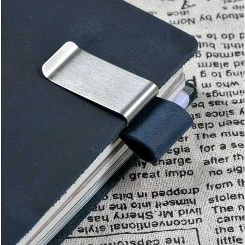 Moterm Leather Pen Brass and Stainless steel Pencil for Genuine Leather c07 Journal diary Metal Clip