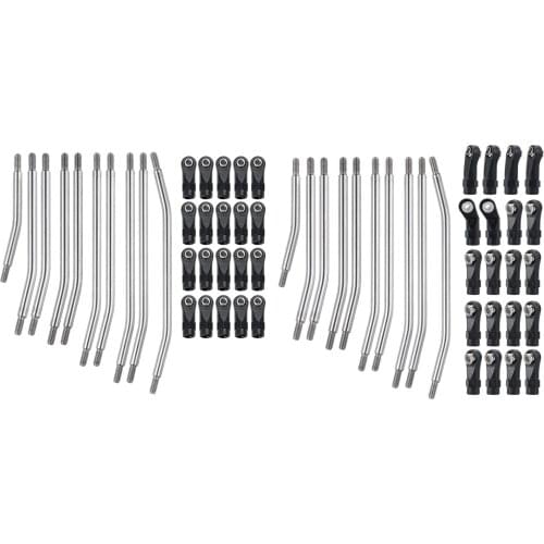 Metal Alloy Steering Link Linkage Tie Rod kit with Rod Ends for Axial SCX10 1/10 RC Crawler Car Accessory Spare Parts