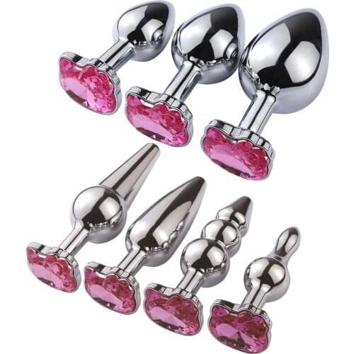 Cat Face Diamond Sex Toys for Women Men Gay Stainless Steel Metal Butt Plug Anal Plug Dildo Anal Bead Adult Product Adult Game