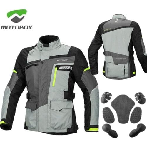 MOTOBOY Motocross Off-road Jackets Motorcycle Racing Reflective Waterproof Warm Lining Coat Motorcycle Jacket With 7pcs Pads