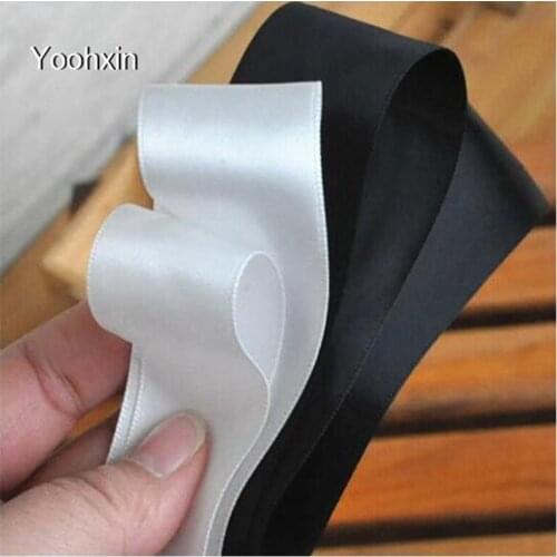 3.8CM Wide HOT White Black Pink Satin Lace fabric Ribbon trim tassel collar sewing DIY applique fringe roll tape guipure supply