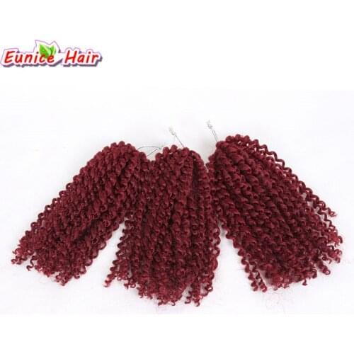 Mali Bob Synthetic Kinky Curly Crochet Braid Hair Extensions 18pcs/6packs 8inch Ombre Bohemian Malibob Twist Hair