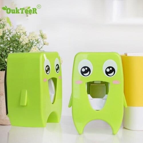 Cartoon Automatic Toothpaste Dispenser Home Toothbrush Holder for Bathroom Household Bath Set Hands Free Toothpaste Squeezer