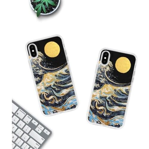 Soft Airbag Shell The Big Wave of Kanagawa Phone Case for iPhone 11 Pro XS X XR Max 7 8 6 6s Plus SE 2020 Magic Surf Back Cover