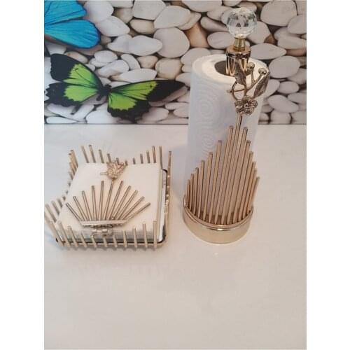 Kalbelek Japanese Rose Paper Towel Holder And Napkin Holder Set