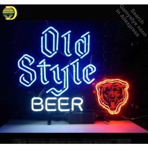 Neon Sign for New Old Style Bear Neon Bulb Sign Beer Bar Pub Decoration Neon Tube Sign handcraft Publicidad Sign Store Displays