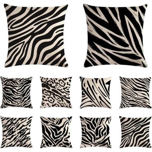 Nordic Black white Zebra Pillow Cover leopard Geometric Cushion Cover Home Decorative Linen Pillow Case Office Sofa Cushion TX75