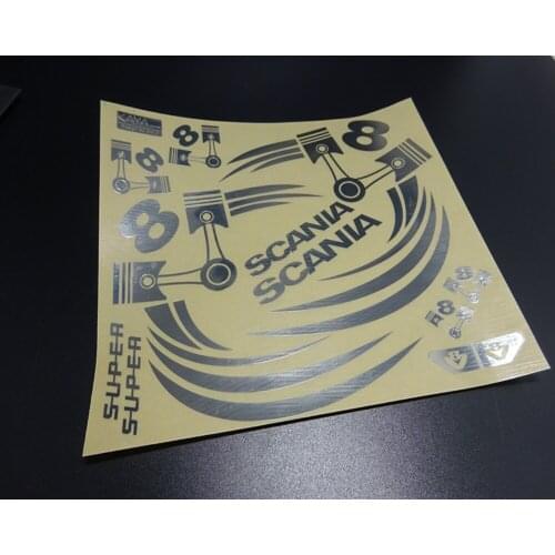 New design remote control scania actros truck logo sticker decals set for tamiya 1/14 scale R470 R620 56323 R730 tractor trailer