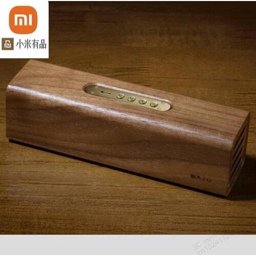 Original xiaomi mijia copper woodism bluetooth speaker black walnut wood two-channel design smart home
