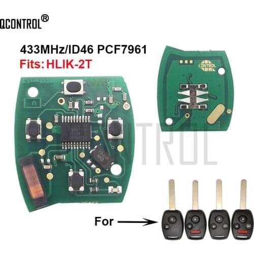 QCONTROL Car Remote Key Circuit Board for Honda HLIK-2T Accord Element Pilot Civic CR-V HR-V Fit Insight City Jazz Odyssey Fleed