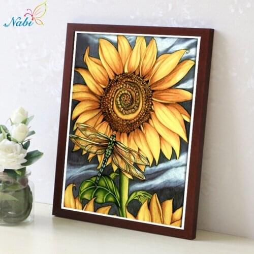 Nabi Sunflower dragonfly 5D square home decor diamond embroidery crafts diamond painting cross stitch needlework diamond