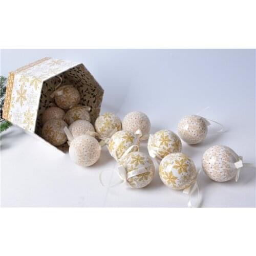 Christmas daily necessities, Christmas tree decorations, 75MM paper Christmas memory ball pendants, 14 pieces