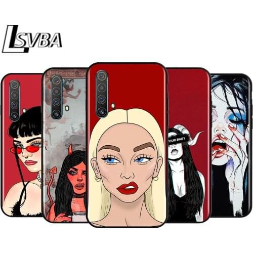 Sexy Devil Woman Cool for OPPO Realme V15 X5 X3 X50 X7 X2 C17 C11 C3 C2 7 7i 6 6S 6i 5 3 2 Pro Soft Black Phone Case
