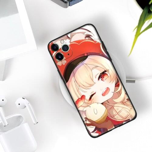 Genshin Impact Klee Anime Manga silicone Phone Case FOR iPhone Se 6 6s 7 8 Plus X Xr Xs 11 12 Mini Pro Max Glass Cover Shell