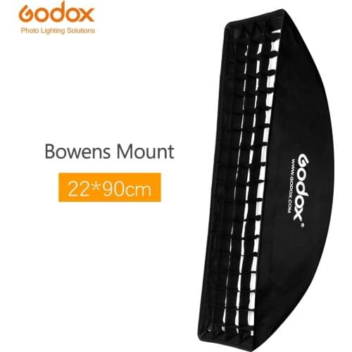 Godox Photography Studio Softbox 22x90cm 9"x 35" Portable Rectangular Honeycomb Grid soft box with Bowens Mount for Video Flash