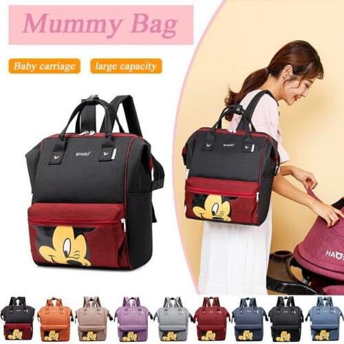 Disney Mickey Mouse Diaper Bag Mommy Bag Travel Large Capacity Nappy Bag For Baby Fashion Mom Baby Stroller Backpack Handbag