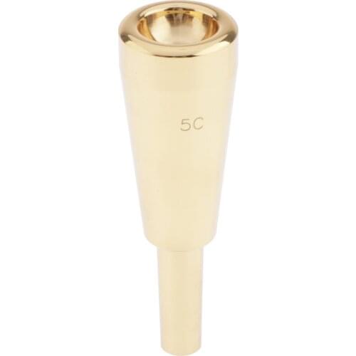 Trumpet Mouthpiece 5C Replacement Musical Instruments Accessories, Gold/Silver Plate