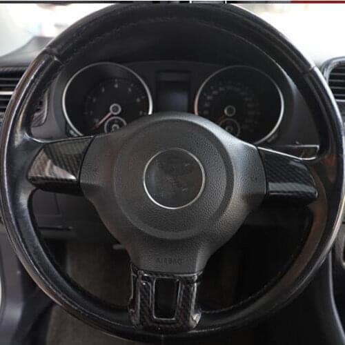 Carbon Fibre Steering Wheel Gear Cup Navigation Window Air Outlet Decorated Frame For VW Volkswagen Golf 6 2010 11 12 CAA233A