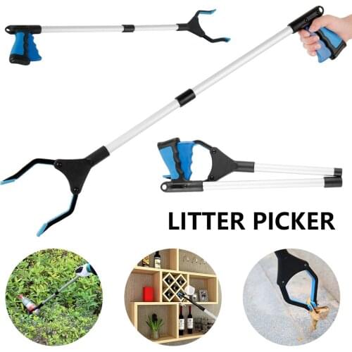 Foldable Garden Trash Picker Extra Long Grabber Reacher Reaching Assist Cleaning Tool Collapsible Trash Litter Pick Up Picker