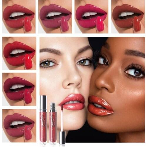 Pudaier New Waterproof Vivid Lipgloss Sexy Women Glitter Liquid Makeup Colorful Moist Lip Gloss Nude Glitter Shimmer Lipstick