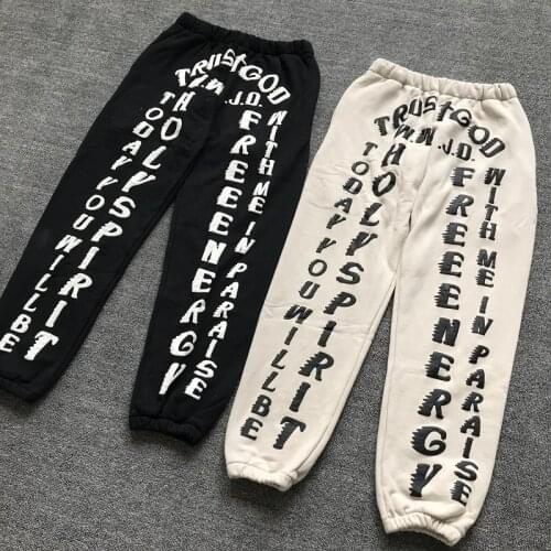 Women Pants CPFM TRUST GOD W.W.J.D Sweatpants Sunday Logo Print Pants Cotton Trousers