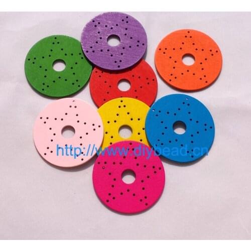 10pcs jewelry accessory for necklace painted wood Pendant for Christmas decoration Mix Color 60MM Hallow Wood Pendant Pentagram