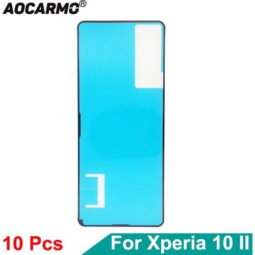 Aocarmo 10Pcs Back Cover Adhesive Rear Housing Door Sticker Tape Glue For Sony Xperia 10 II X10ii XQ-AU51 XQ-AU52 SO-41A SOV43